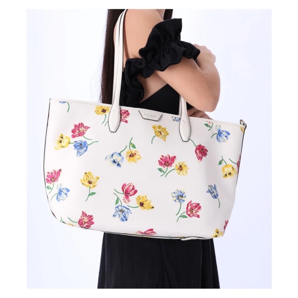 Kate Spade Sutton Tulip Toss Printed Tote Large Size - Picture 13 of 13